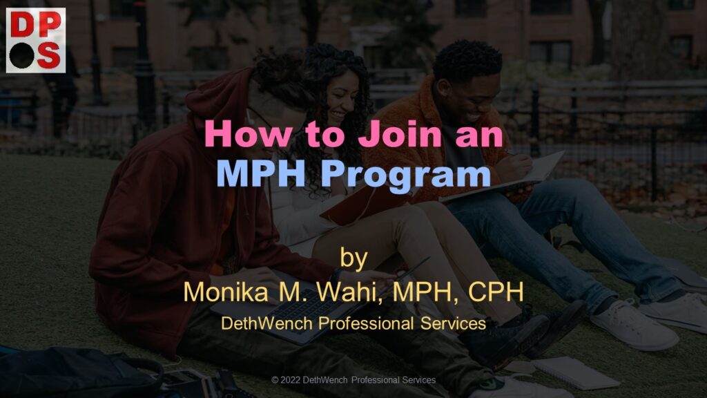 This presentation explains how to apply to get into an academic training program in the United States for public health.