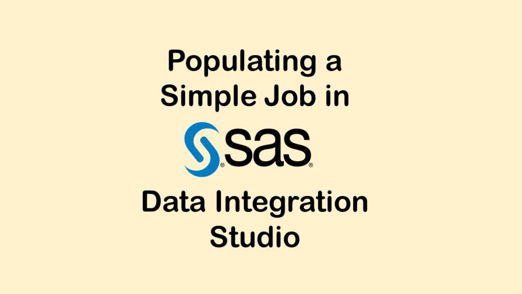 In SAS Data Integration Studio, a job refers to a pipeline you can create, save, and come back to edit.